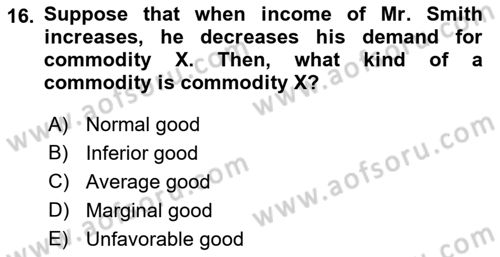 Foreign Trade Dersi Ara Sınavı Deneme Sınav Soruları 16. Soru