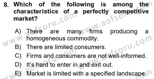 Foreign Trade Dersi Ara Sınavı Deneme Sınav Soruları 8. Soru