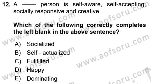 Human Resource Management Dersi 2020 - 2021 Yılı Yaz Okulu Sınav Soruları 12. Soru