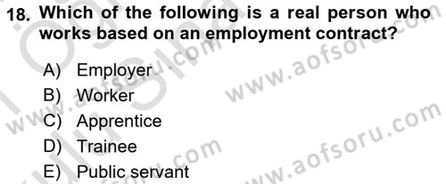 Human Resource Management Dersi 2020 - 2021 Yılı Yaz Okulu Sınav Soruları 18. Soru