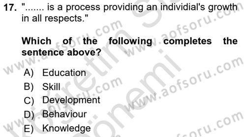 Human Resource Management Dersi 2021 - 2022 Yılı (Vize) Ara Sınav Soruları 17. Soru