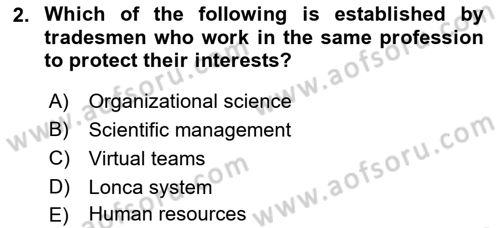 Human Resource Management Dersi 2021 - 2022 Yılı (Vize) Ara Sınav Soruları 2. Soru
