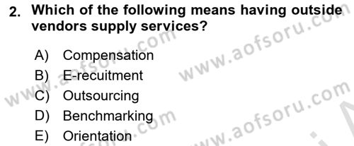 Human Resource Management Dersi 2021 - 2022 Yılı (Final) Dönem Sonu Sınav Soruları 2. Soru