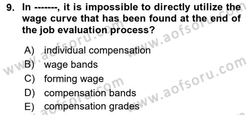 Human Resource Management Dersi 2021 - 2022 Yılı (Final) Dönem Sonu Sınav Soruları 9. Soru