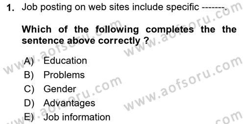 Human Resource Management Dersi 2021 - 2022 Yılı Yaz Okulu Sınav Soruları 1. Soru
