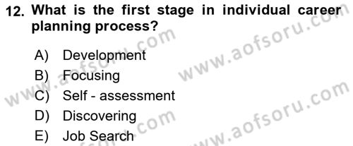 Human Resource Management Dersi 2021 - 2022 Yılı Yaz Okulu Sınav Soruları 12. Soru