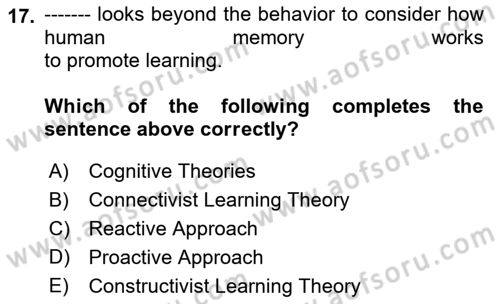 Human Resource Management Dersi 2022 - 2023 Yılı (Vize) Ara Sınav Soruları 17. Soru