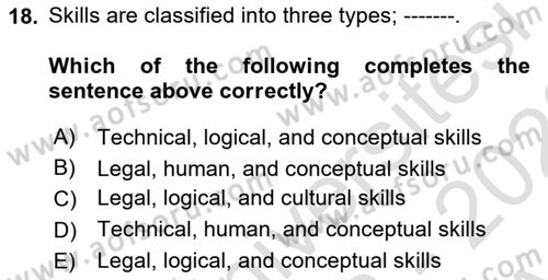 Human Resource Management Dersi 2022 - 2023 Yılı (Vize) Ara Sınav Soruları 18. Soru