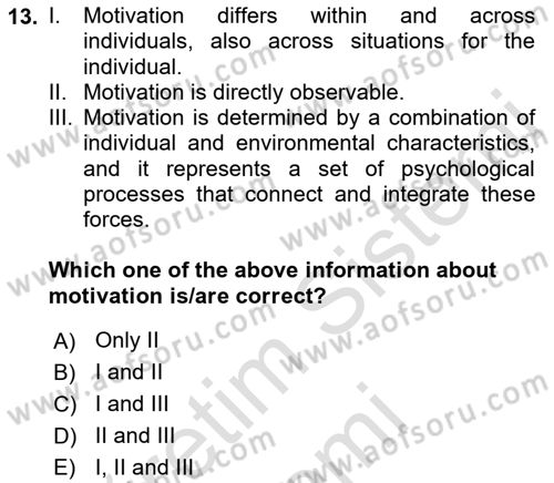 Human Resource Management Dersi 2022 - 2023 Yılı (Final) Dönem Sonu Sınav Soruları 13. Soru