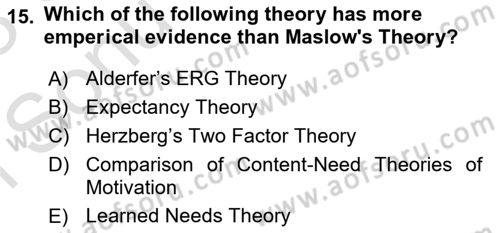 Human Resource Management Dersi 2022 - 2023 Yılı (Final) Dönem Sonu Sınav Soruları 15. Soru