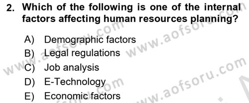 Human Resource Management Dersi 2022 - 2023 Yılı (Final) Dönem Sonu Sınav Soruları 2. Soru