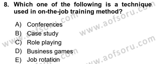 Human Resource Management Dersi 2022 - 2023 Yılı Yaz Okulu Sınav Soruları 8. Soru