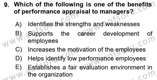 Human Resource Management Dersi 2022 - 2023 Yılı Yaz Okulu Sınav Soruları 9. Soru