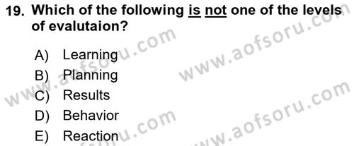 Human Resource Management Dersi 2023 - 2024 Yılı (Vize) Ara Sınav Soruları 19. Soru