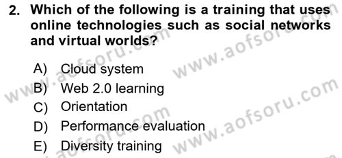 Human Resource Management Dersi 2023 - 2024 Yılı (Vize) Ara Sınav Soruları 2. Soru