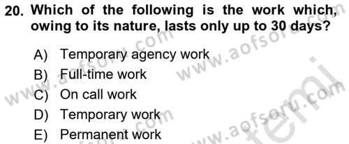 Human Resource Management Dersi 2023 - 2024 Yılı (Final) Dönem Sonu Sınav Soruları 20. Soru