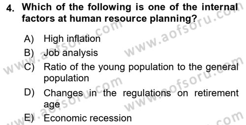 Human Resource Management Dersi 2023 - 2024 Yılı Yaz Okulu Sınav Soruları 4. Soru