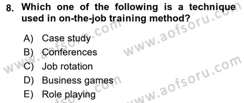 Human Resource Management Dersi 2023 - 2024 Yılı Yaz Okulu Sınav Soruları 8. Soru