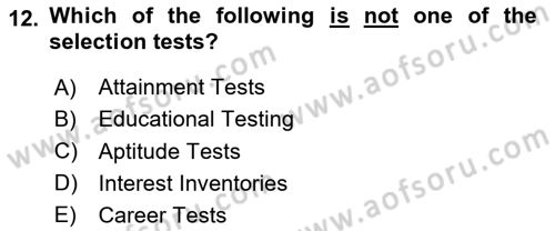 Human Resource Management Dersi 2024 - 2025 Yılı (Vize) Ara Sınav Soruları 12. Soru