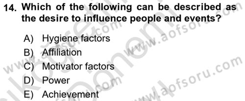Human Resource Management Dersi 2024 - 2025 Yılı (Final) Dönem Sonu Sınav Soruları 14. Soru