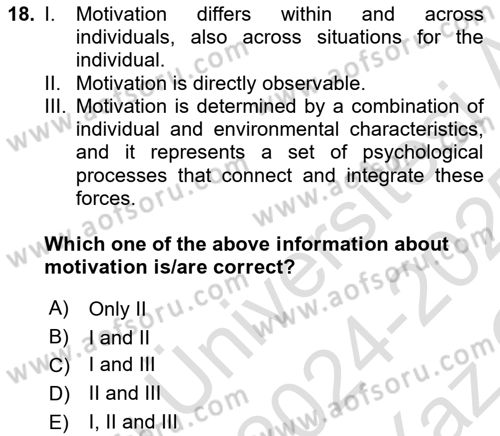 Human Resource Management Dersi 2024 - 2025 Yılı Yaz Okulu Sınav Soruları 18. Soru