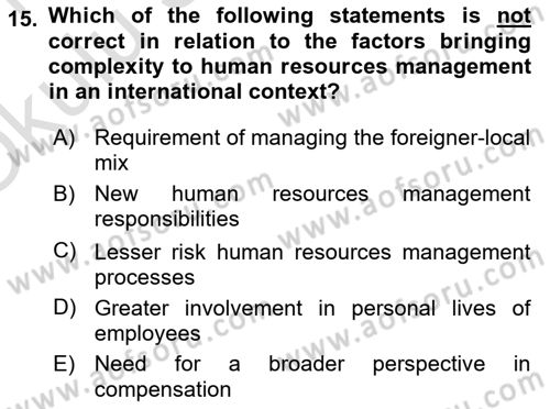International Business Dersi 2020 - 2021 Yılı Yaz Okulu Sınav Soruları 15. Soru