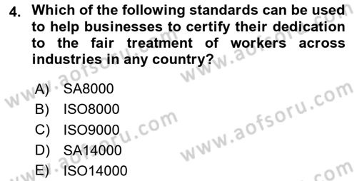 International Business Dersi 2020 - 2021 Yılı Yaz Okulu Sınav Soruları 4. Soru