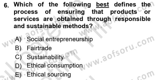 International Business Dersi 2020 - 2021 Yılı Yaz Okulu Sınav Soruları 6. Soru