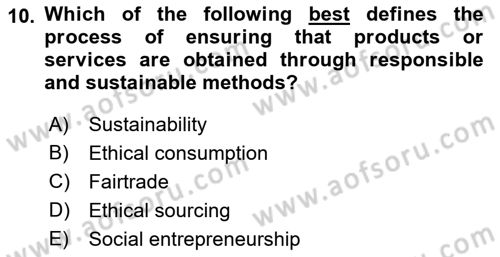 International Business Dersi 2021 - 2022 Yılı (Vize) Ara Sınav Soruları 10. Soru