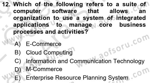 International Business Dersi 2021 - 2022 Yılı (Vize) Ara Sınav Soruları 12. Soru