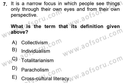 International Business Dersi 2021 - 2022 Yılı (Vize) Ara Sınav Soruları 7. Soru