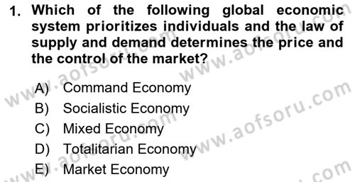 International Business Dersi 2021 - 2022 Yılı (Final) Dönem Sonu Sınav Soruları 1. Soru