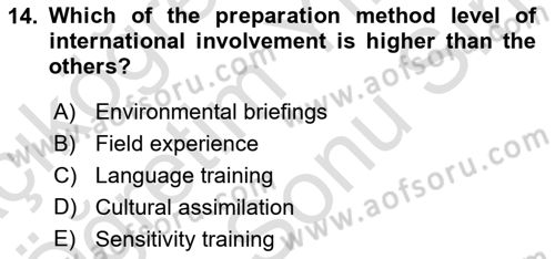 International Business Dersi 2021 - 2022 Yılı (Final) Dönem Sonu Sınav Soruları 14. Soru