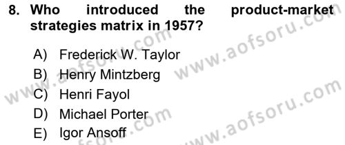 International Business Dersi 2021 - 2022 Yılı (Final) Dönem Sonu Sınav Soruları 8. Soru