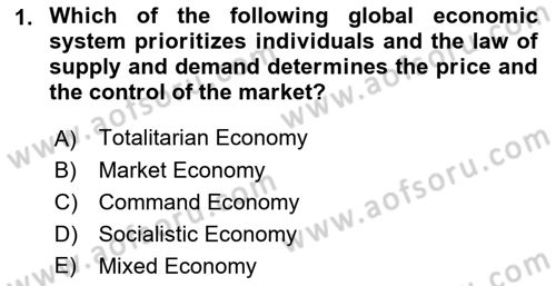 International Business Dersi 2021 - 2022 Yılı Yaz Okulu Sınav Soruları 1. Soru