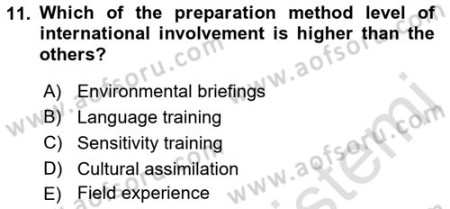 International Business Dersi 2021 - 2022 Yılı Yaz Okulu Sınav Soruları 11. Soru