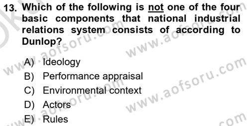 International Business Dersi 2021 - 2022 Yılı Yaz Okulu Sınav Soruları 13. Soru