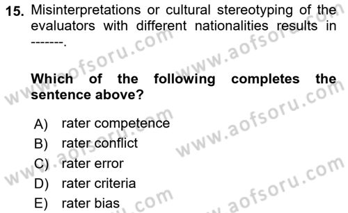 International Business Dersi 2021 - 2022 Yılı Yaz Okulu Sınav Soruları 15. Soru