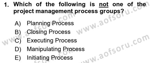 Project Management Dersi 2021 - 2022 Yılı (Vize) Ara Sınav Soruları 1. Soru