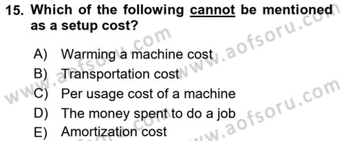 Project Management Dersi 2021 - 2022 Yılı (Final) Dönem Sonu Sınav Soruları 15. Soru