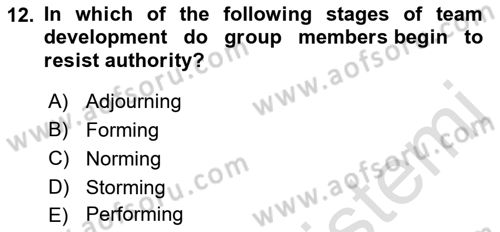 Project Management Dersi 2021 - 2022 Yılı Yaz Okulu Sınav Soruları 12. Soru