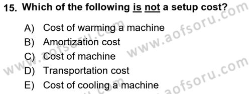 Project Management Dersi 2022 - 2023 Yılı Yaz Okulu Sınav Soruları 15. Soru