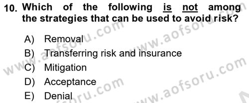 Project Management Dersi 2023 - 2024 Yılı (Final) Dönem Sonu Sınav Soruları 10. Soru