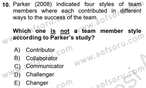 Project Management Dersi 2023 - 2024 Yılı Yaz Okulu Sınav Soruları 10. Soru