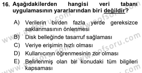 Denetim Dersi 2018 - 2019 Yılı (Final) Dönem Sonu Sınav Soruları 16. Soru