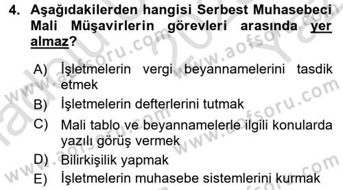 Denetim Dersi 2025 - 2026 Yılı Yaz Okulu Sınav Soruları 4. Soru