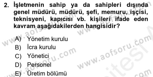 İnsan Kaynakları Yönetimi Dersi 2015 - 2016 Yılı (Vize) Ara Sınavı 2. Soru