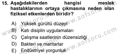 İnsan Kaynakları Yönetimi Dersi 2017 - 2018 Yılı 3 Ders Sınavı 15. Soru