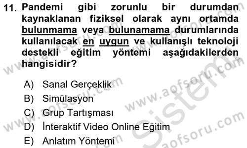 İnsan Kaynakları Yönetimi Dersi 2021 - 2022 Yılı Yaz Okulu Sınavı 11. Soru