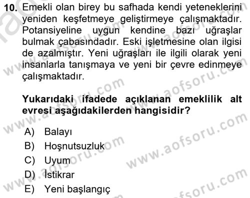 İnsan Kaynakları Yönetimi Dersi 2022 - 2023 Yılı Yaz Okulu Sınavı 10. Soru